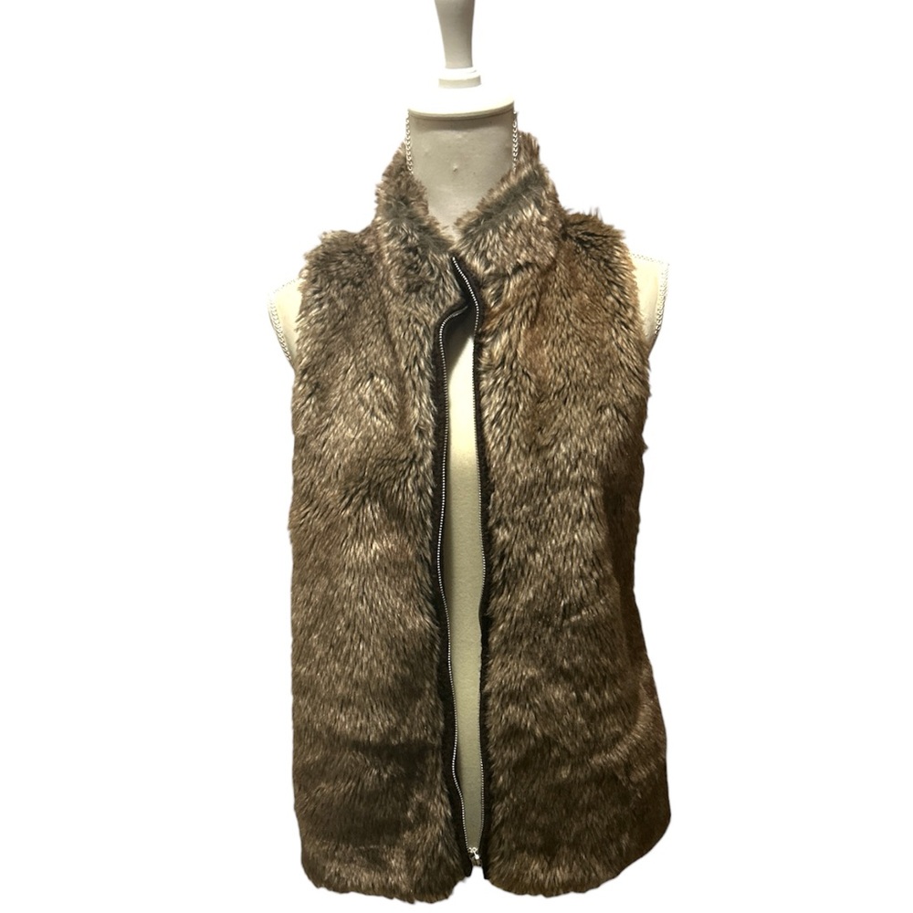 Faux Fur Vest - Dark Chocolate Petite Large NWT 89th & Madison